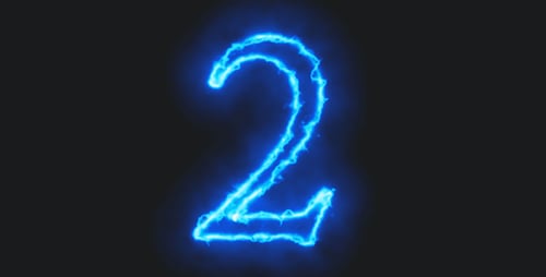 Electric Blue Glowing Numbers Reveal Pack