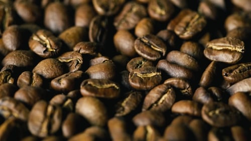 Roasted Coffee Beans Macro Close-up