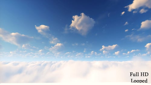 Beautiful Blue Sky with White Moving Clouds Time-Lapse