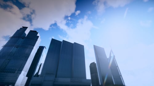 Business City and Sky Timelapse