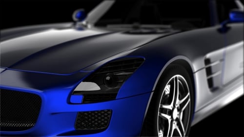 Luxury Sports Car Headlight Turning On Reveal