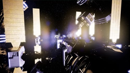 Dynamic Futuristic Space Station Assembly in Orbit