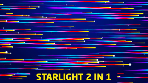 Abstract Digital Stream of Colorful Neon Glowing Lines