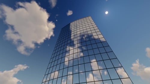 Skyscraper Corporate Buildings and Clouds