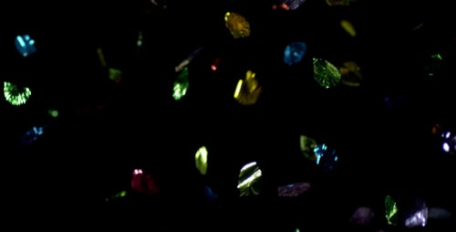 Animated Colorful Confetti Falling on Black Background