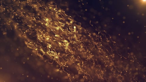 Abstract Golden Particle Lines Flowing Loop Background