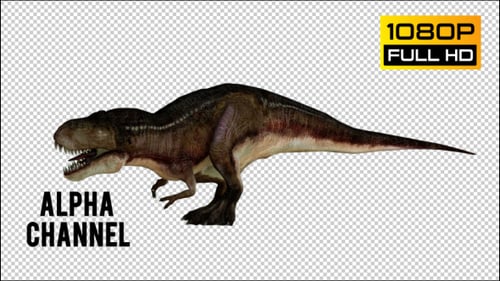 Animated Realistic Dinosaur with Multiple Actions on Transparent Background