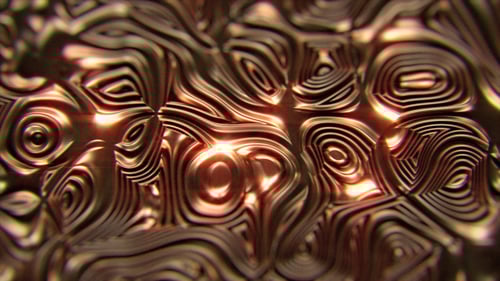 Abstract Metallic Gold Wavy Pattern Animation Background