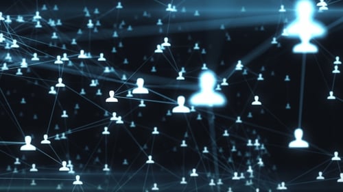 Abstract Digital Network of Connected People Icons