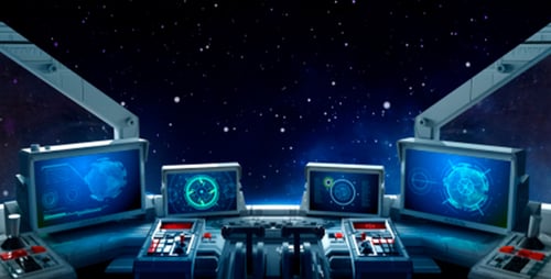 Futuristic Sci-Fi Spaceship Cockpit Control Panel Animation