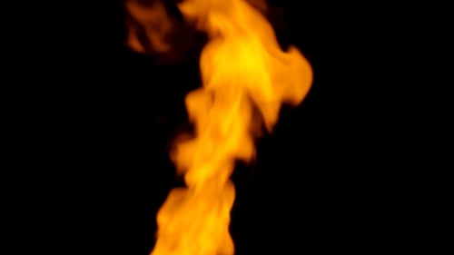 Fire Flames on Black Background