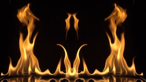 Mesmerizing Dance of Golden Flames on Black Background
