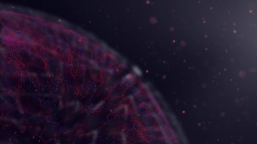 Animation de la planète rouge et bleue