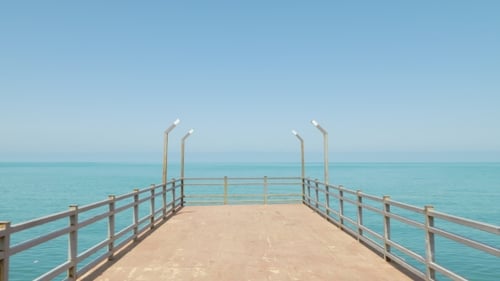Wooden Pier To the Black Sea. Batumi, Georgia