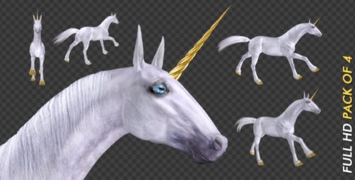 Weißes Einhorn — Galopp Loop — Packung mit 4 transparenten Schlaufen