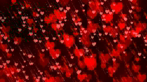 Romantic Falling Red Hearts Loop Background Animation
