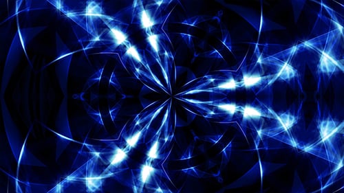 Abstract Blue Geometric Light Tunnel Loop Background