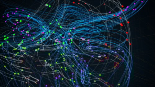 Dynamic Abstract Network Data Lines Technology Background