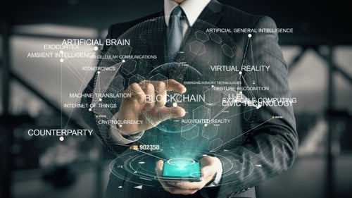 Augmented Reality Blockchain App Interface Accessed by Professional