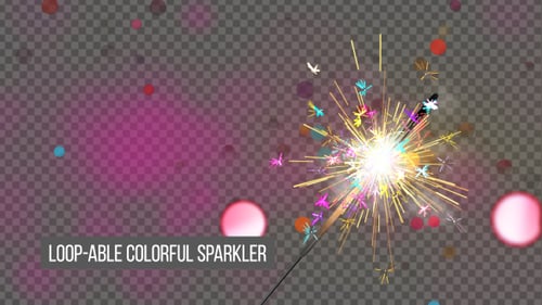Loop-able Colorful Sparkler Background And Assets V5