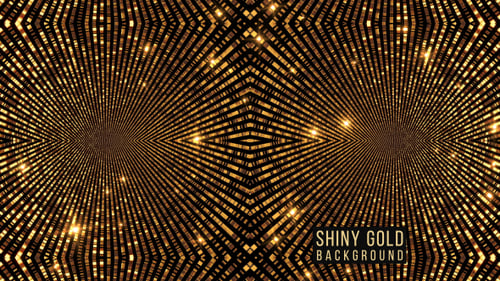 Elegant Golden Geometric Pattern with Shimmering Particles Background