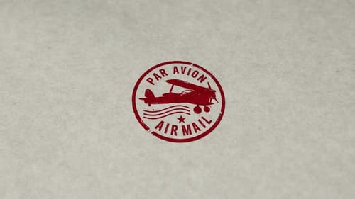 Air Mail post stamp and stamping symbol loop