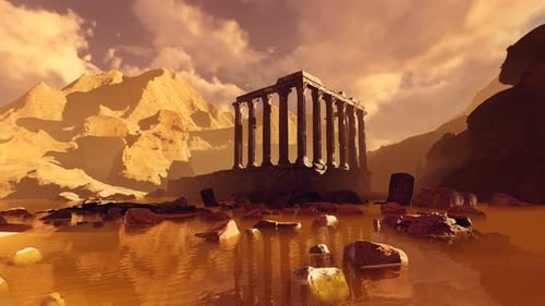 Ruined Ancient Temple In The Mountains