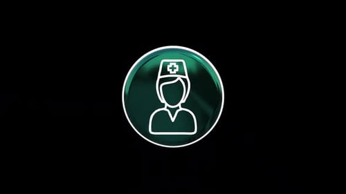 Rotating Medical Professional Icon in Glossy 3D Style