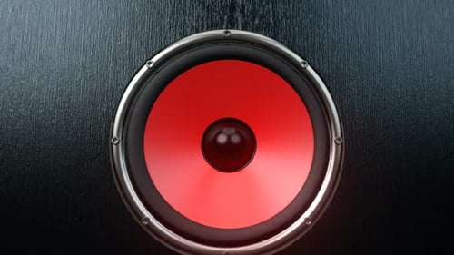 Powerful Speaker Bass Vibration with Red Cone