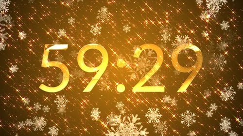 Golden Sparkling Snowflakes Festive New Year Countdown