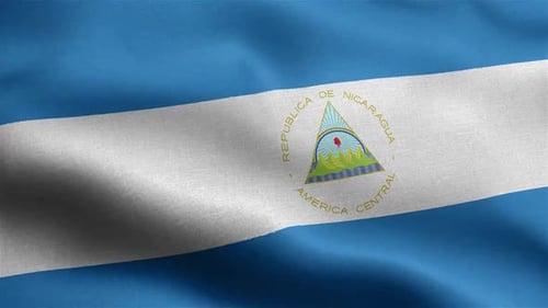 Realistic Waving Nicaragua Flag Loop Animation