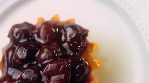 Close Up of a Delicious Cherry Tart