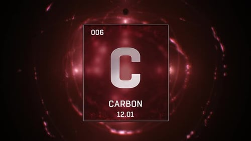Futuristic Carbon Element Animation for Science and Technology
