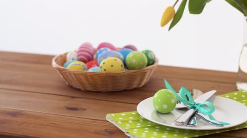 Easter Egg Basket and Holiday Table Setting