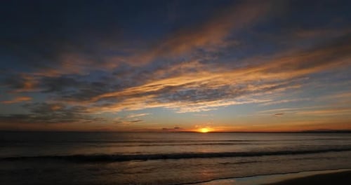 Ocean at Sunset, Camargue in the South East of France, Real Time 4K