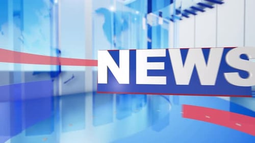 Dynamic News Broadcast Studio Opener with World Map Animation