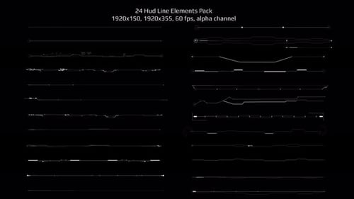 24 Hud Line Elements Pack Alpha Channel