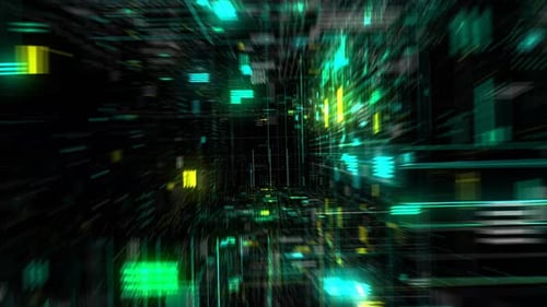 Futuristic HUD tunnel seamless VJ loop.