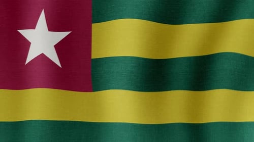 Waving Togo Flag with Realistic Fabric Texture