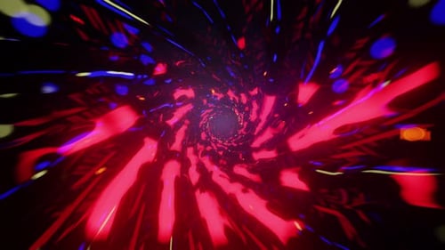 Roter Tunnel mit hypnotischen Linien 003