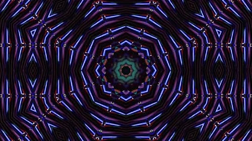 Kreisform aus Punkten, Wellenbewegung, bunt, auf schwarzem Hintergrund