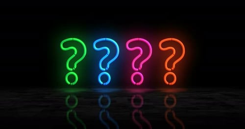 Neon Question Mark Symbols Loop Animation