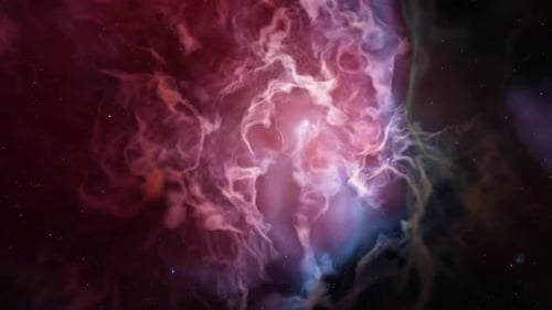 Deep Space Nebula Animation with Fluid Cosmic Clouds