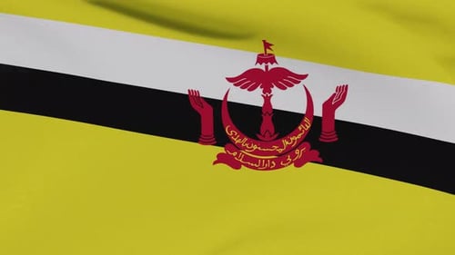 Waving National Flag of Brunei Darussalam