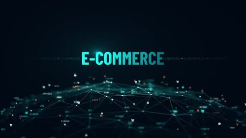 Futuristic E-commerce Digital Network Background Animation