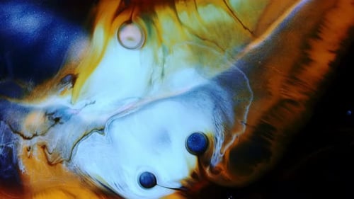 Abstract Paint Flowing in Mesmerizing Close Up Shot