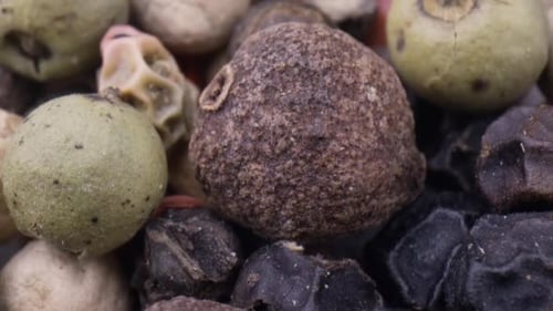 Close-Up View of Colorful Mixed Peppercorns