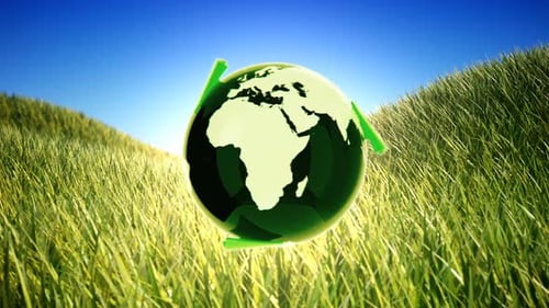Konzeptanimation zum Recycling Planet. Natürliche Umgebung mit wehendem Gras.
HD