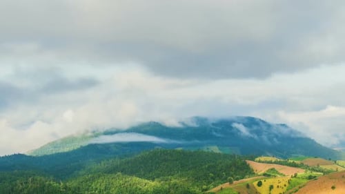 Fog Moving On Mountain