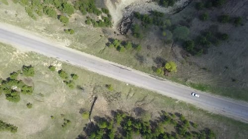 Car On Country Road From Above